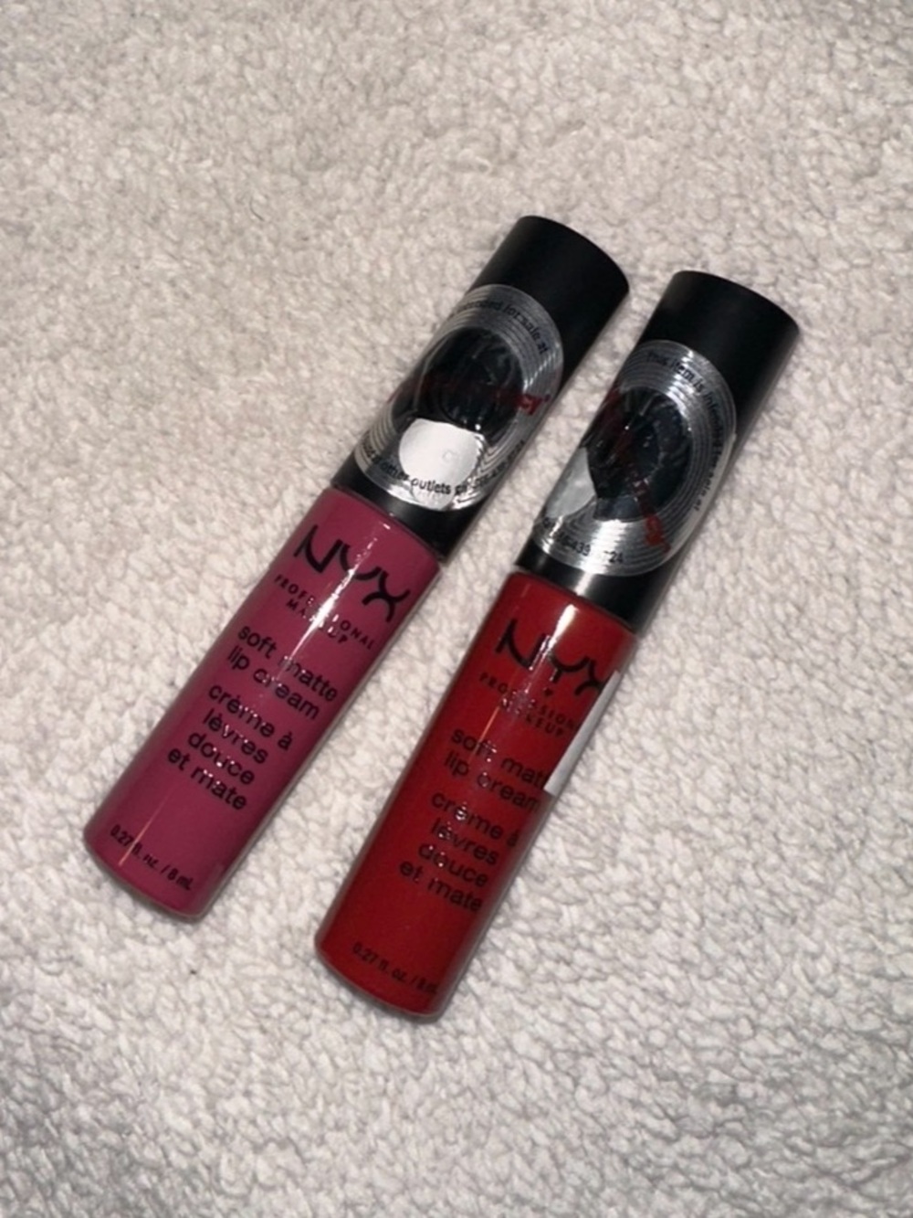 NYX Soft Matte Lip Cream Duo — Rose Pink & Classic Red